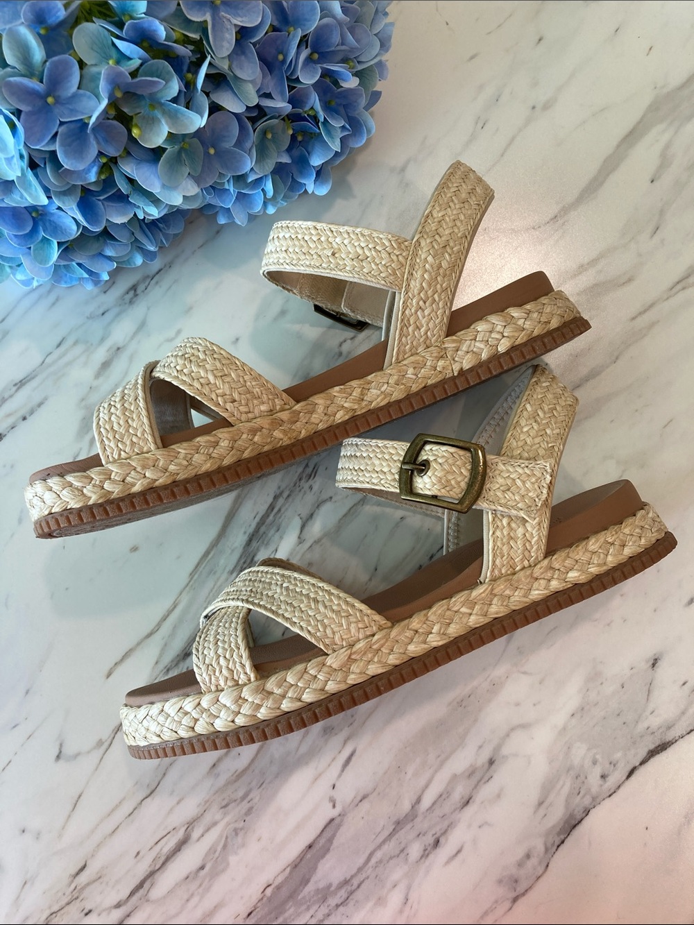 Skechers BOBS Raffia Storm Sandals 8 Plush Foam - Picture 3 of 8